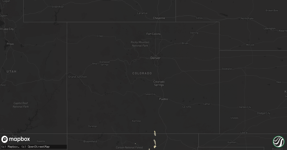 Hail map in Colorado on July 8, 2024