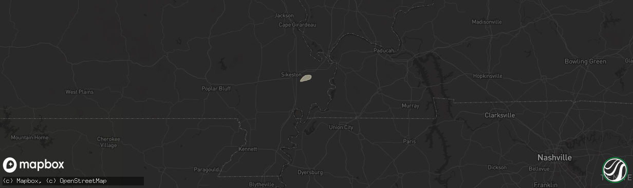 Hail map in East Prairie, MO on July 8, 2024