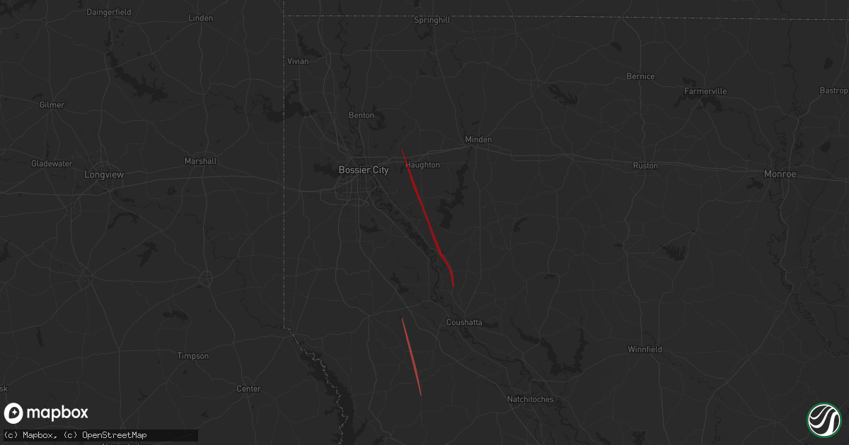 Hail map in Elm Grove, LA on July 8, 2024