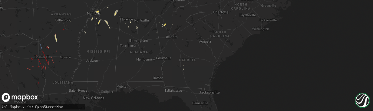 Hail map in Georgia on July 8, 2024