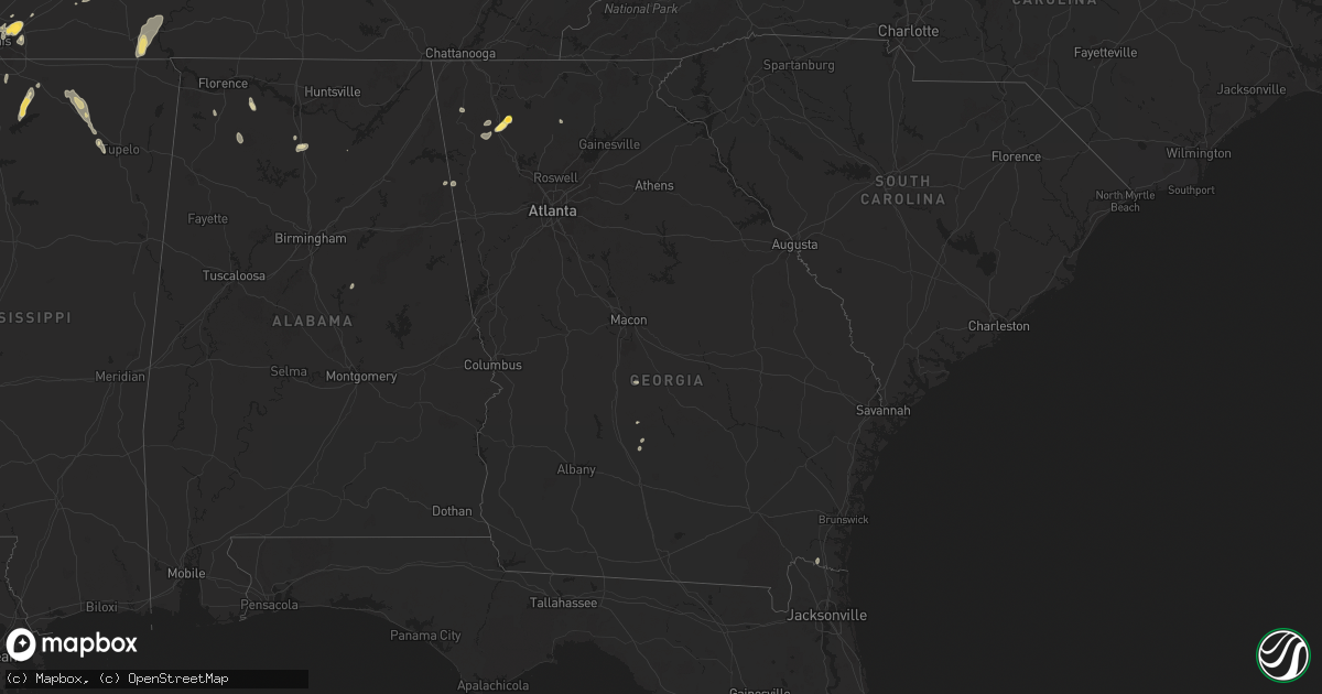 Hail map in Georgia on July 8, 2024
