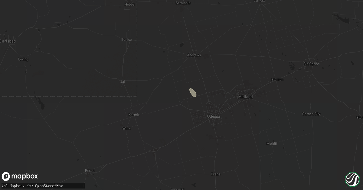 Hail map in Goldsmith, TX on July 8, 2024