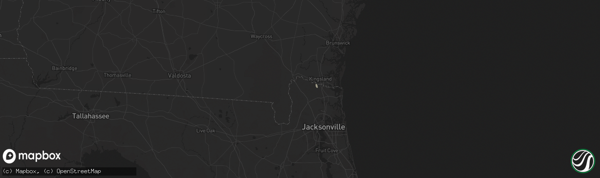 Hail map in Hilliard, FL on July 8, 2024