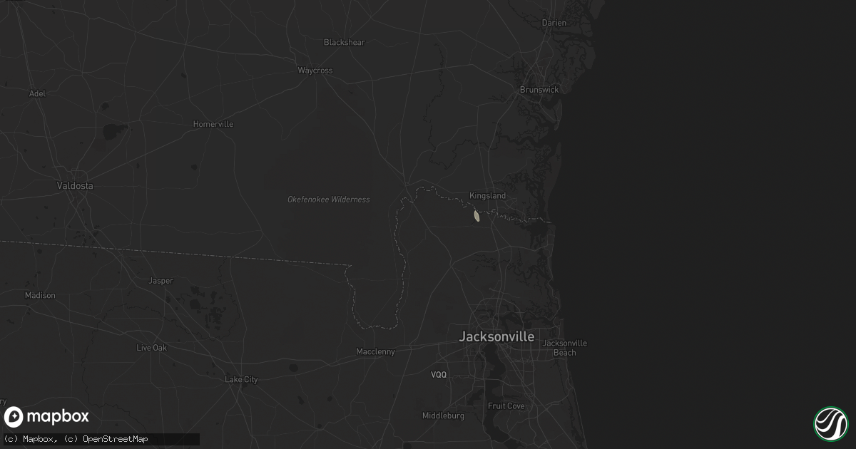 Hail map in Hilliard, FL on July 8, 2024