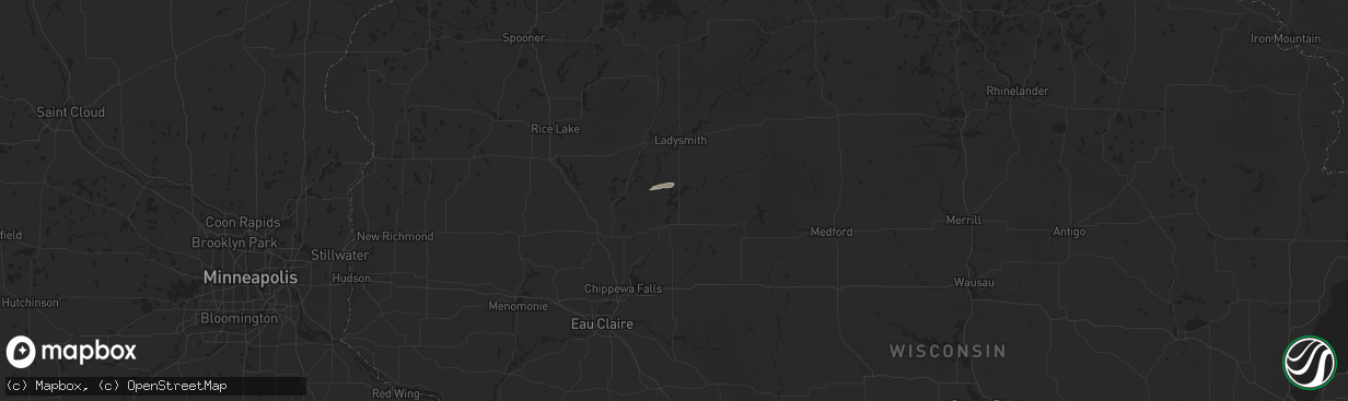 Hail map in Holcombe, WI on July 8, 2024