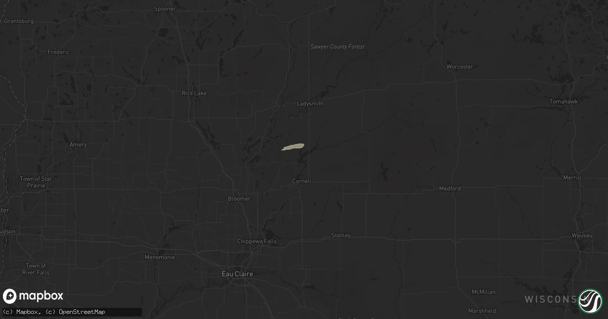 Hail map in Holcombe, WI on July 8, 2024