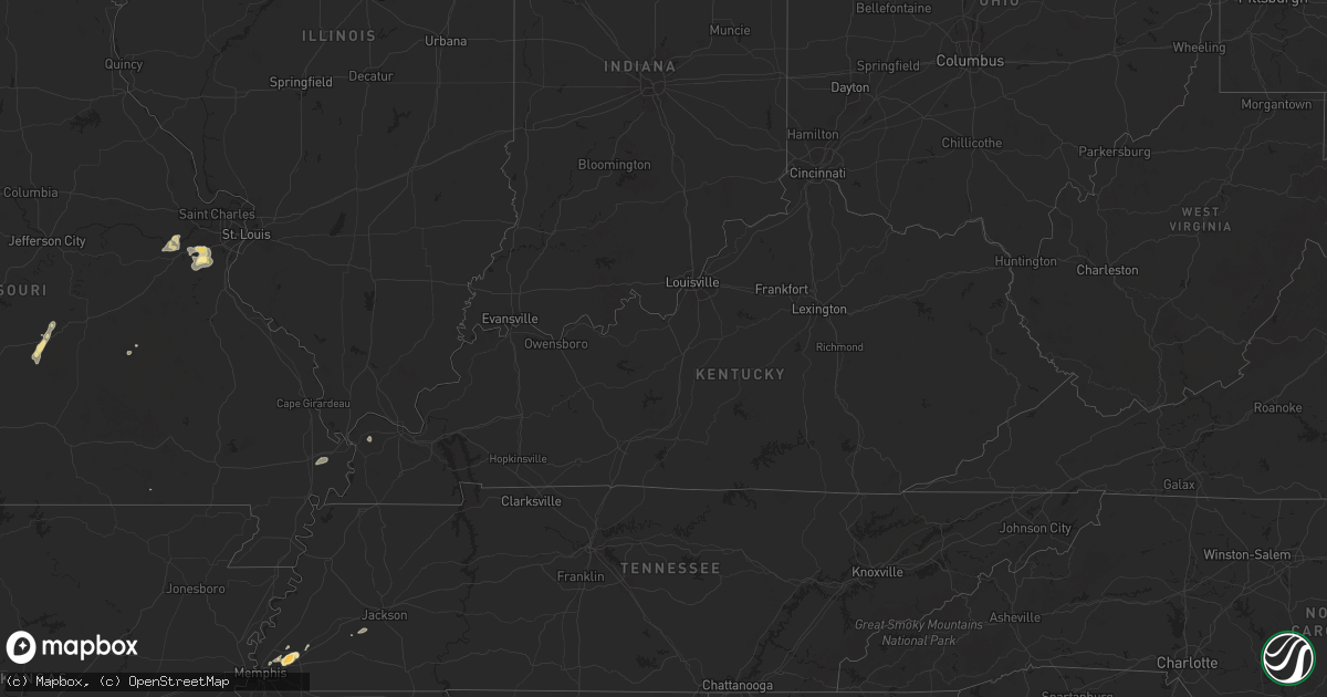 Hail map in Kentucky on July 8, 2024