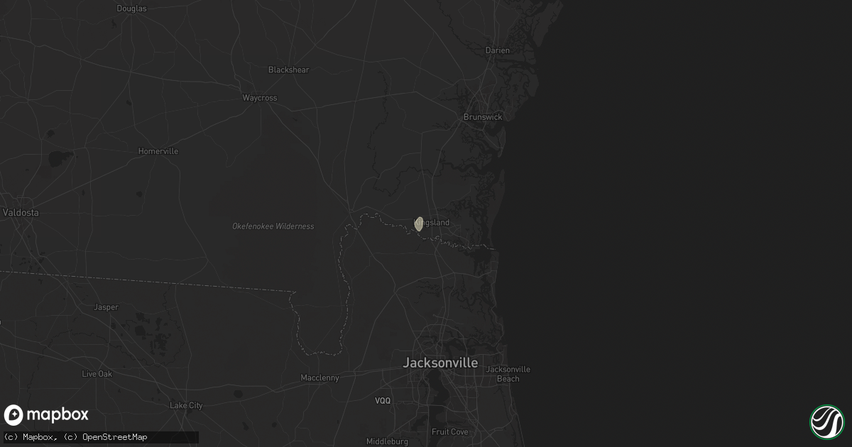 Hail map in Kingsland, GA on July 8, 2024