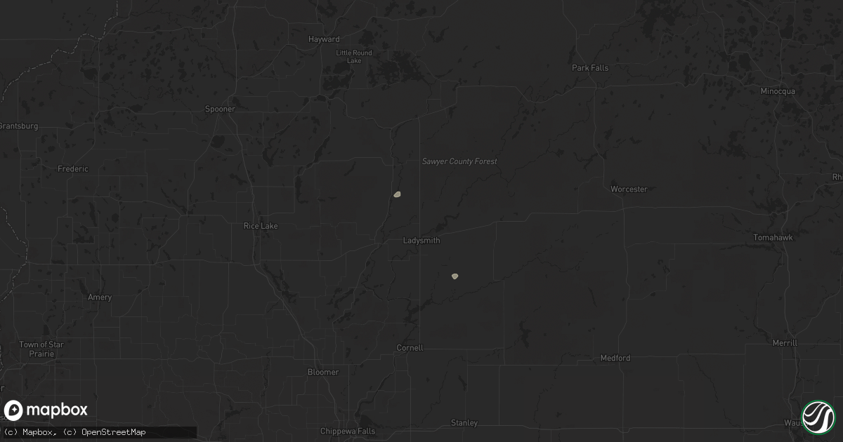 Hail map in Ladysmith, WI on July 8, 2024
