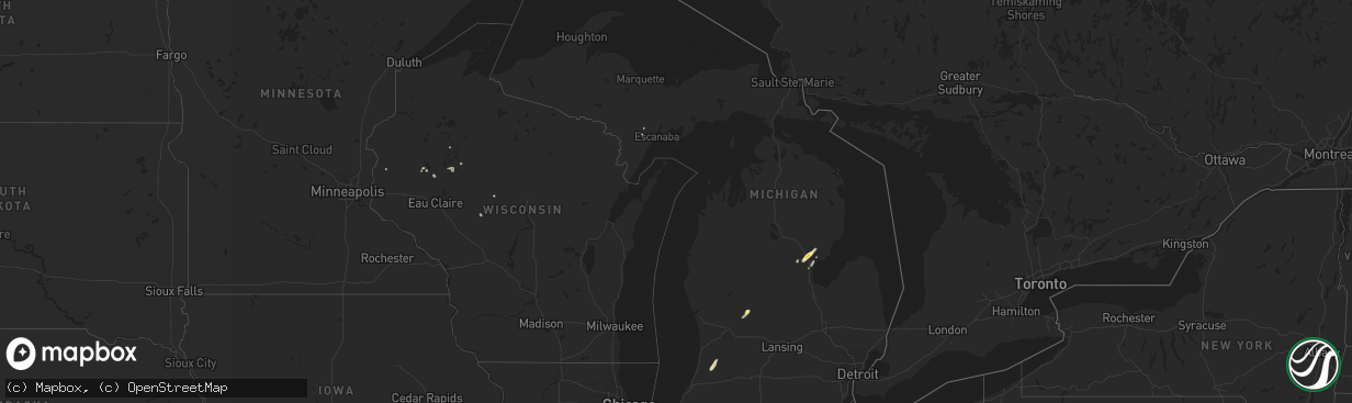 Hail map in Michigan on July 8, 2024