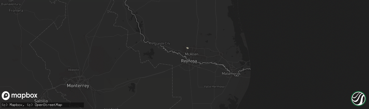 Hail map in Mission, TX on July 8, 2024