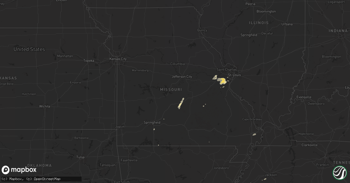 Hail map in Missouri on July 8, 2024