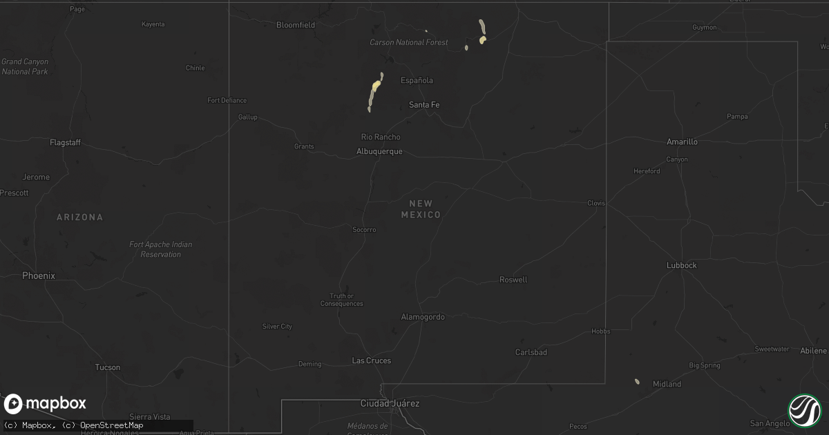 Hail map in New Mexico on July 8, 2024