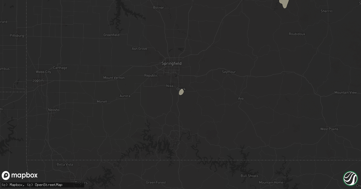 Hail map in Ozark, MO on July 8, 2024