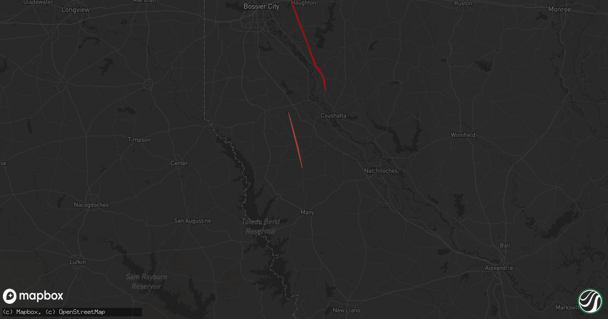 Hail map in Pleasant Hill, LA on July 8, 2024