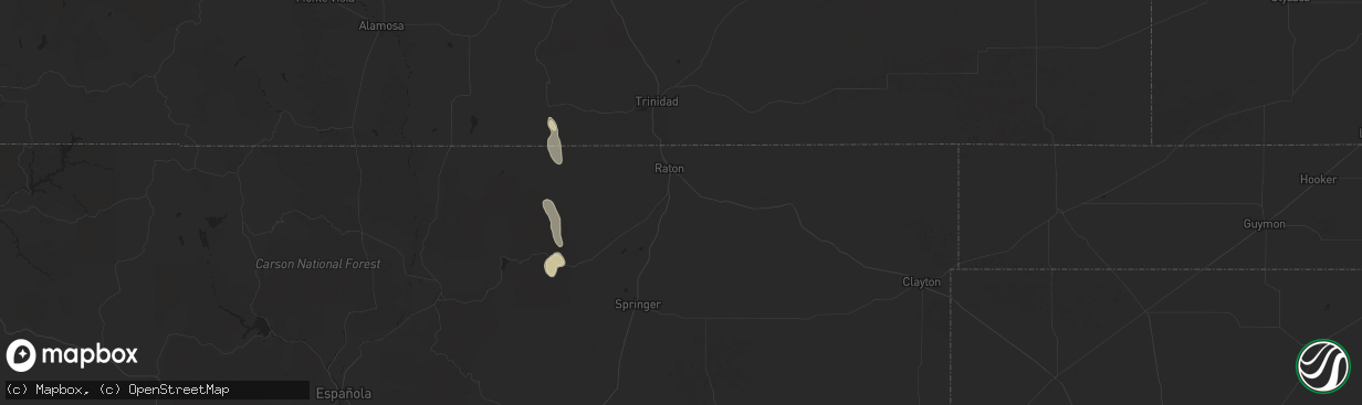 Hail map in Raton, NM on July 8, 2024