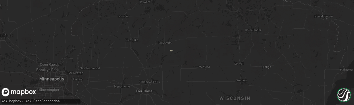 Hail map in Sheldon, WI on July 8, 2024