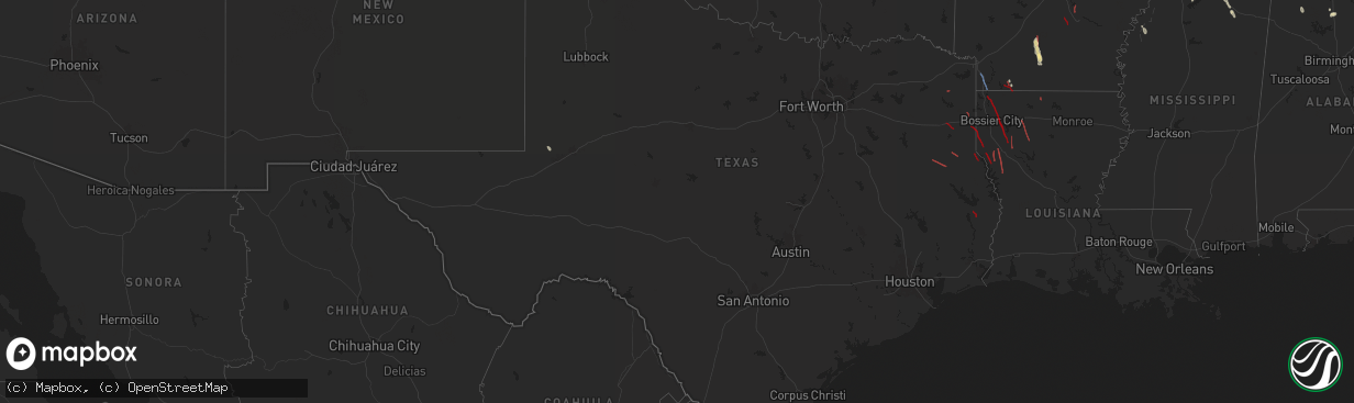 Hail map in Texas on July 8, 2024