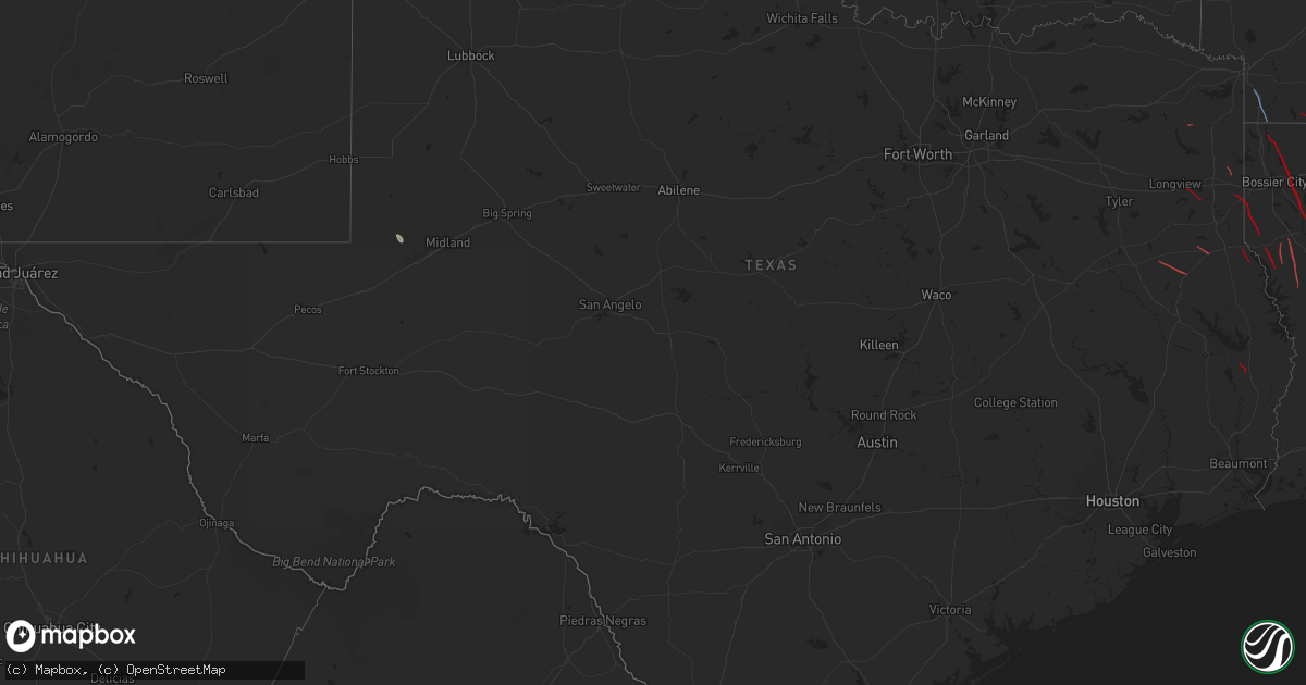 Hail map in Texas on July 8, 2024