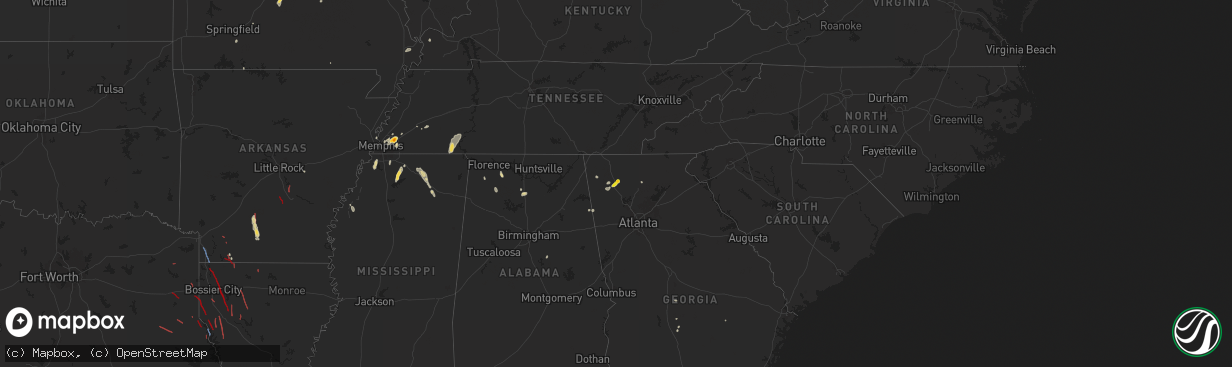 Hail map on July 8, 2024