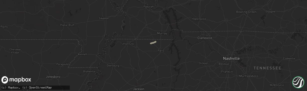 Hail map in Cottage Grove, TN on July 8, 2025