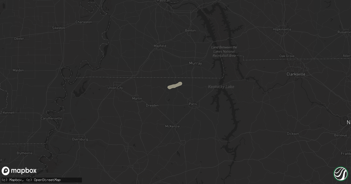Hail map in Cottage Grove, TN on July 8, 2025