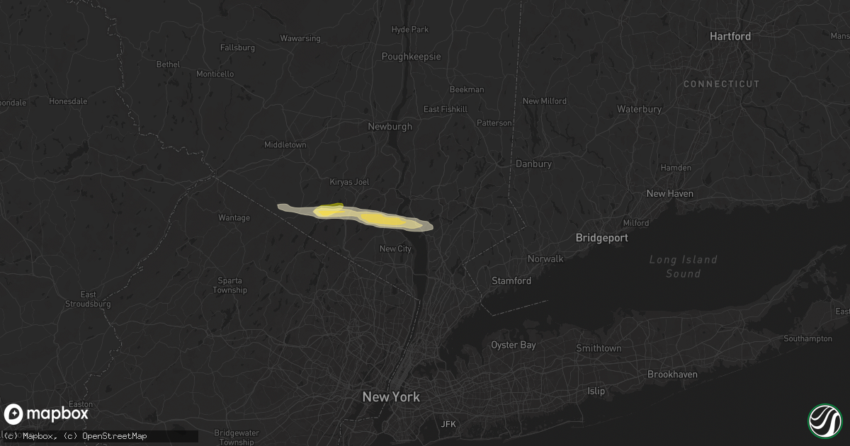 Hail map in Croton On Hudson, NY on July 8, 2025