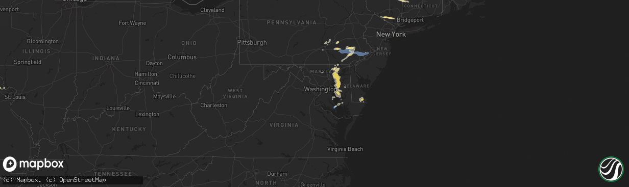 Hail map in Delaware on July 8, 2025