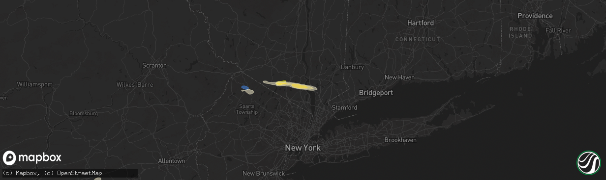 Hail map in Garnerville, NY on July 8, 2025