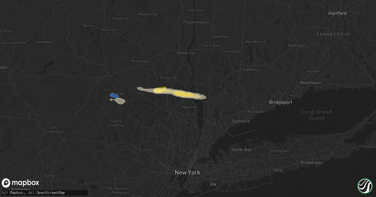 Hail map in Garnerville, NY on July 8, 2025