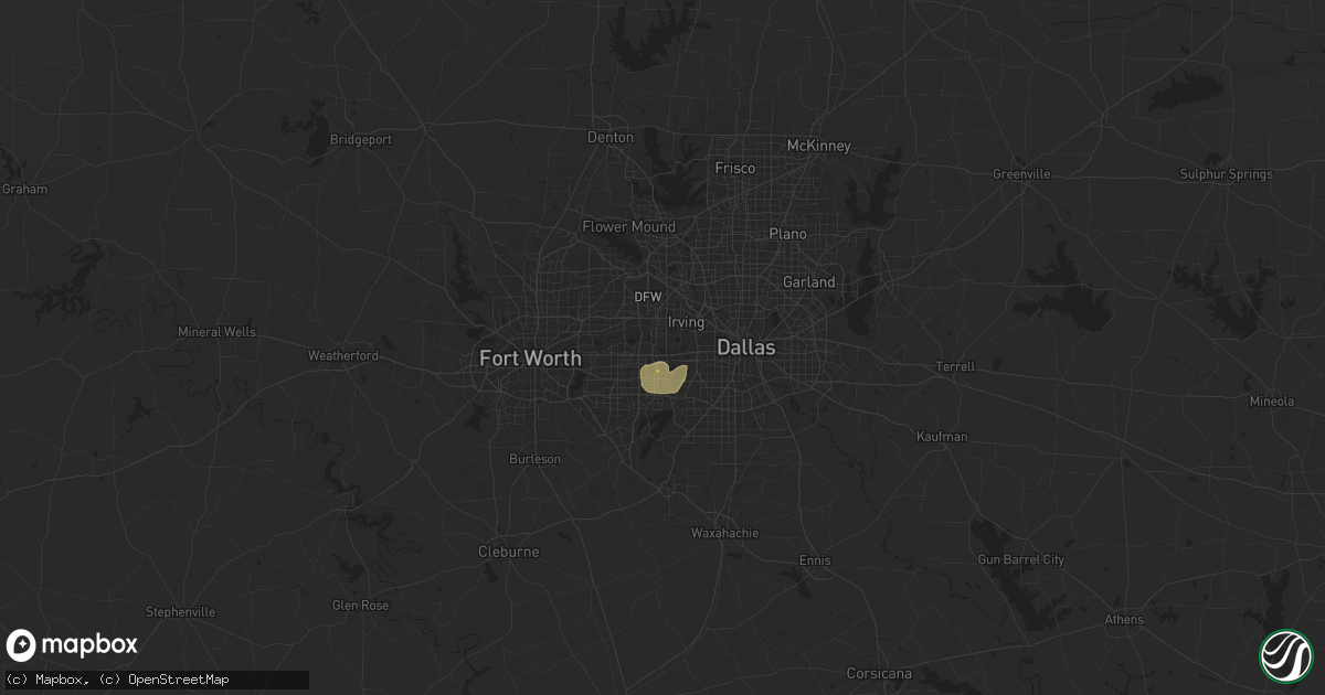 Hail map in Grand Prairie, TX on July 8, 2025