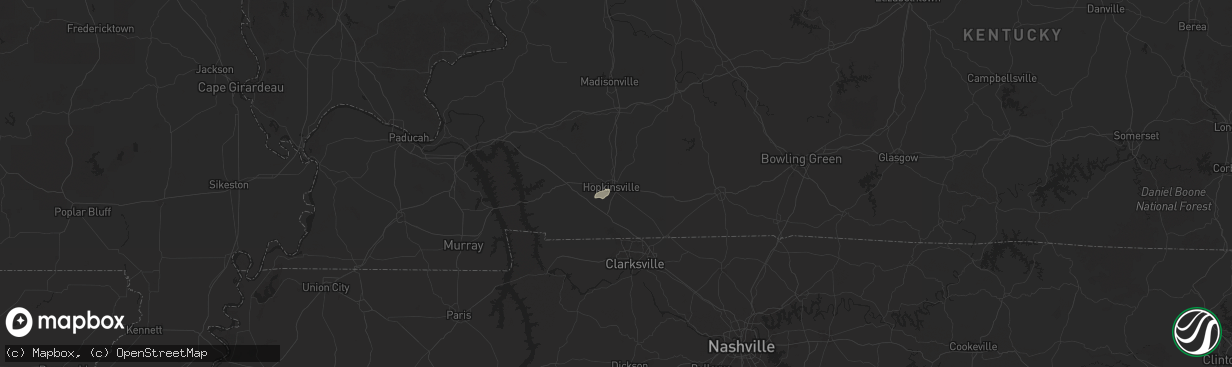 Hail map in Hopkinsville, KY on July 8, 2025