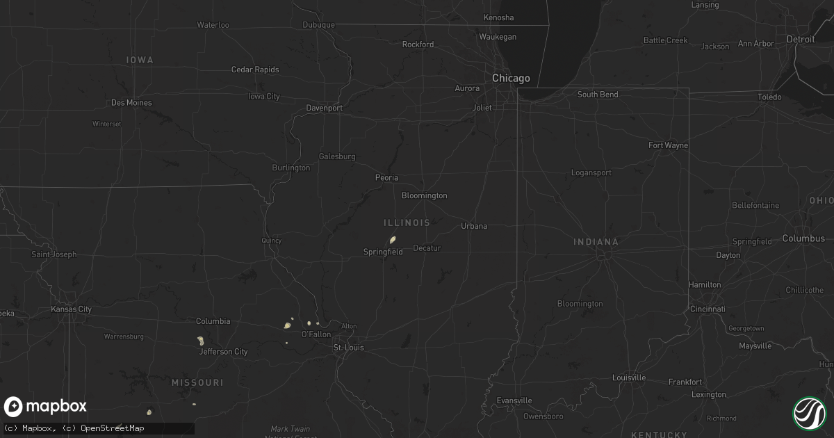 Hail map in Illinois on July 8, 2025