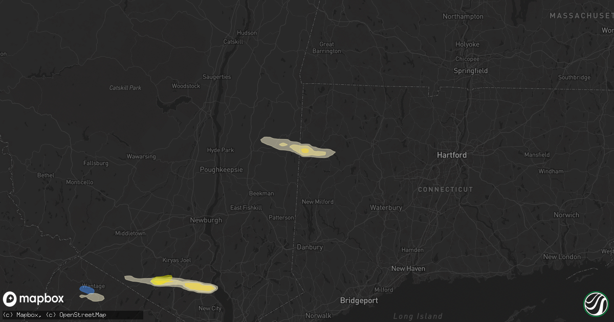 Hail map in Kent, CT on July 8, 2025