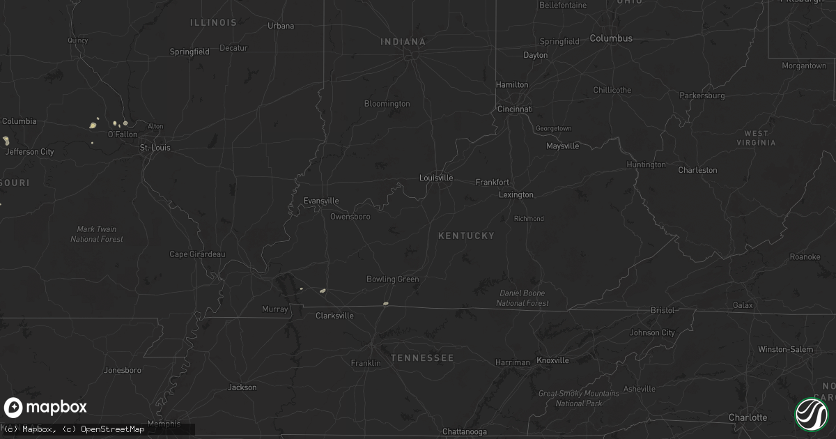 Hail map in Kentucky on July 8, 2025
