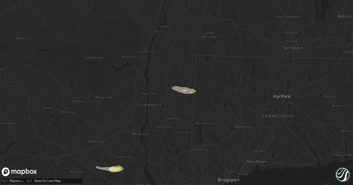 Hail map in Millbrook, NY on July 8, 2025