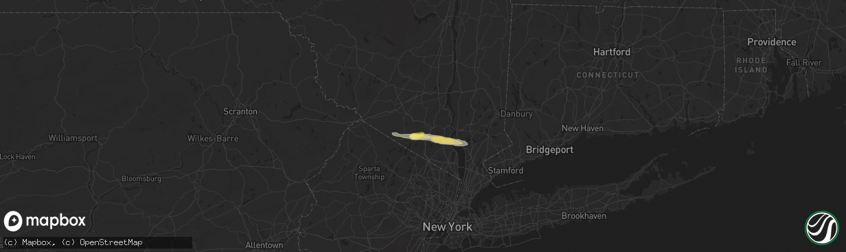 Hail map in Monroe, NY on July 8, 2025