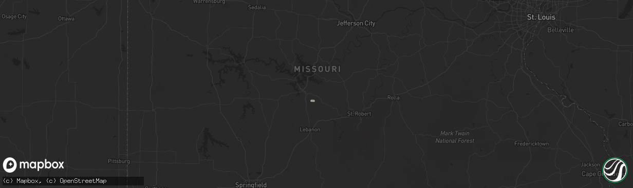 Hail map in Montreal, MO on July 8, 2025
