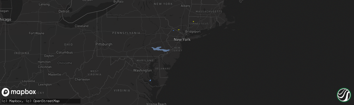 Hail map in New Jersey on July 8, 2025