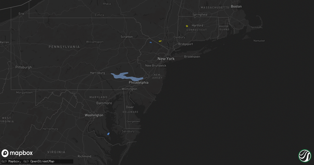 Hail map in New Jersey on July 8, 2025