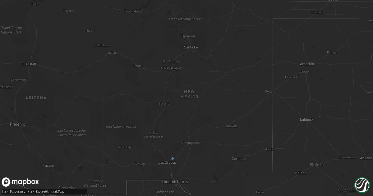 Hail map in New Mexico on July 8, 2025