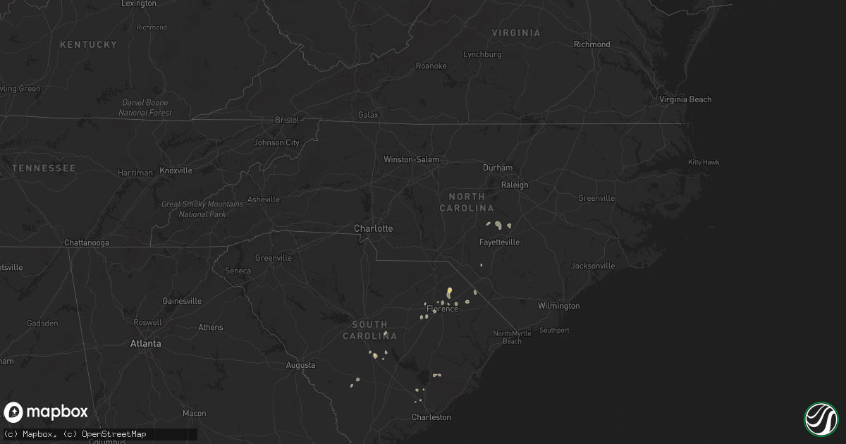 Hail map in North Carolina on July 8, 2025