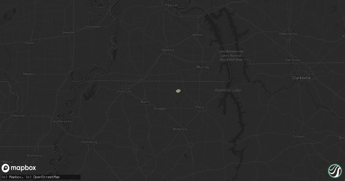 Hail map in Palmersville, TN on July 8, 2025