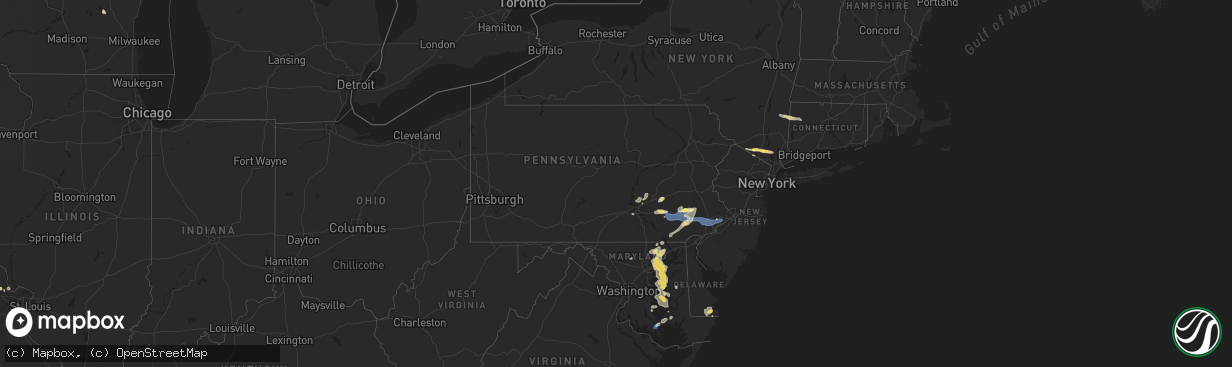 Hail map in Pennsylvania on July 8, 2025