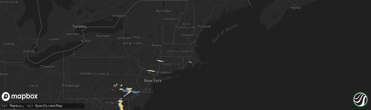Hail map in Rhode Island on July 8, 2025