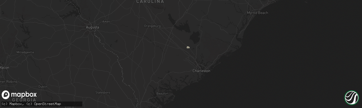 Hail map in Ridgeville, SC on July 8, 2025