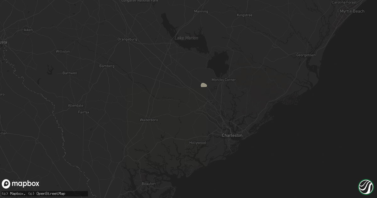 Hail map in Ridgeville, SC on July 8, 2025