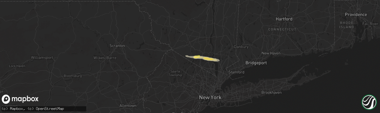 Hail map in Warwick, NY on July 8, 2025