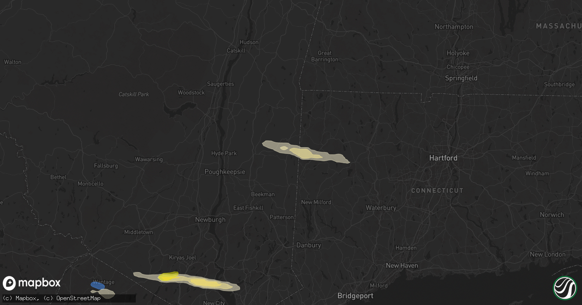 Hail map in Wassaic, NY on July 8, 2025