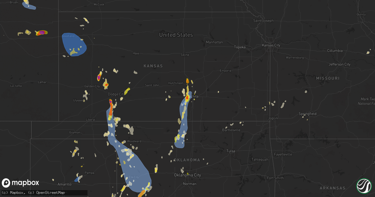 Hail map on July 8, 2025
